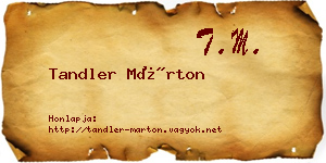 Tandler Márton névjegykártya